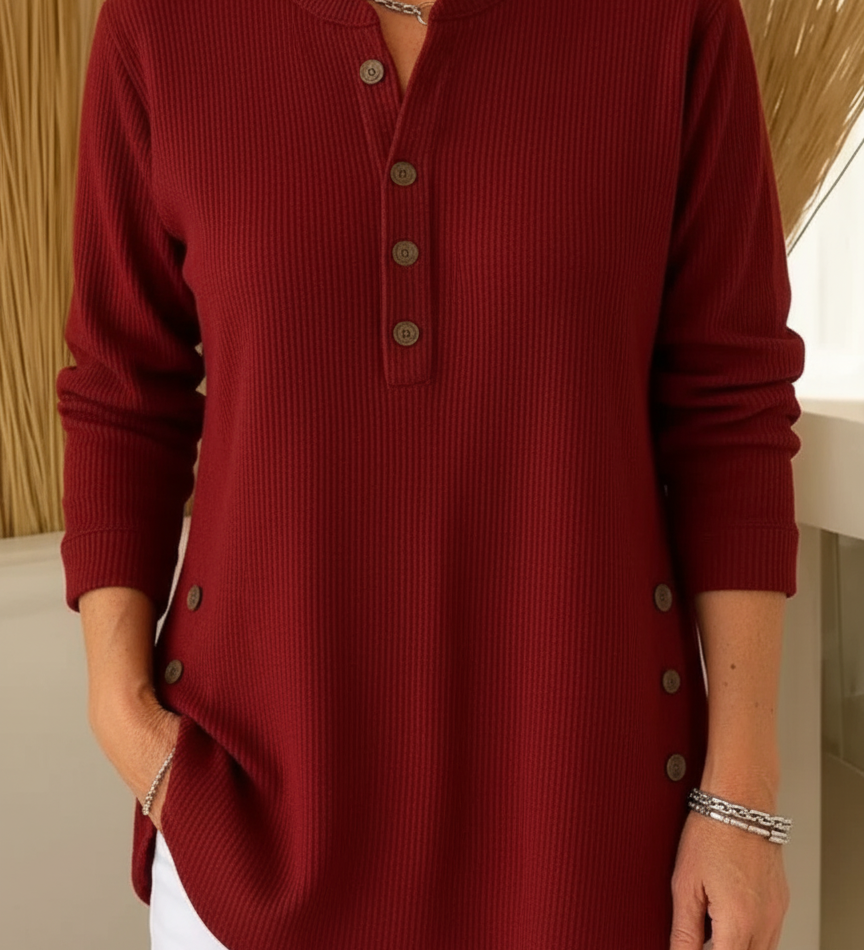 Elise Jersey de Punto Liso con Mangas Largas