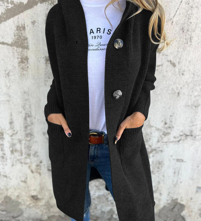 Lía María | Abrigo de Punto Largo y Elegante