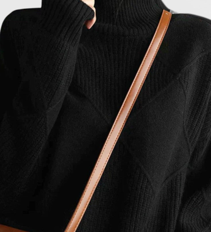 Jasmine Jersey de Cuello Alto de Cachemira