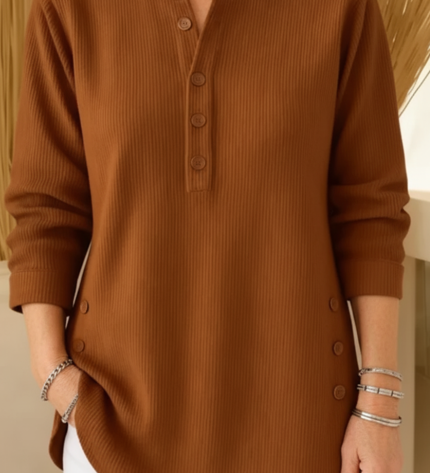 Elise Jersey de Punto Liso con Mangas Largas