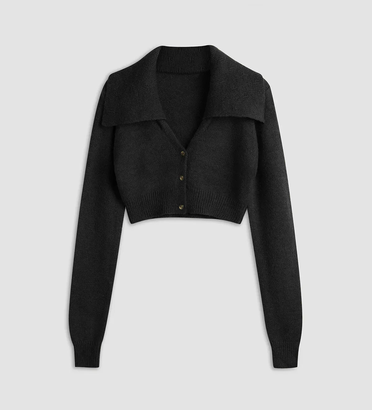 Emma - Chaqueta de Punto Cropped con Cuello