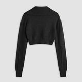 Emma - Chaqueta de Punto Cropped con Cuello