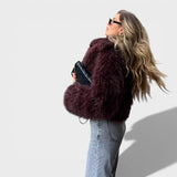 Dulceida - Abrigo Corto de Pelo Sintético Suave