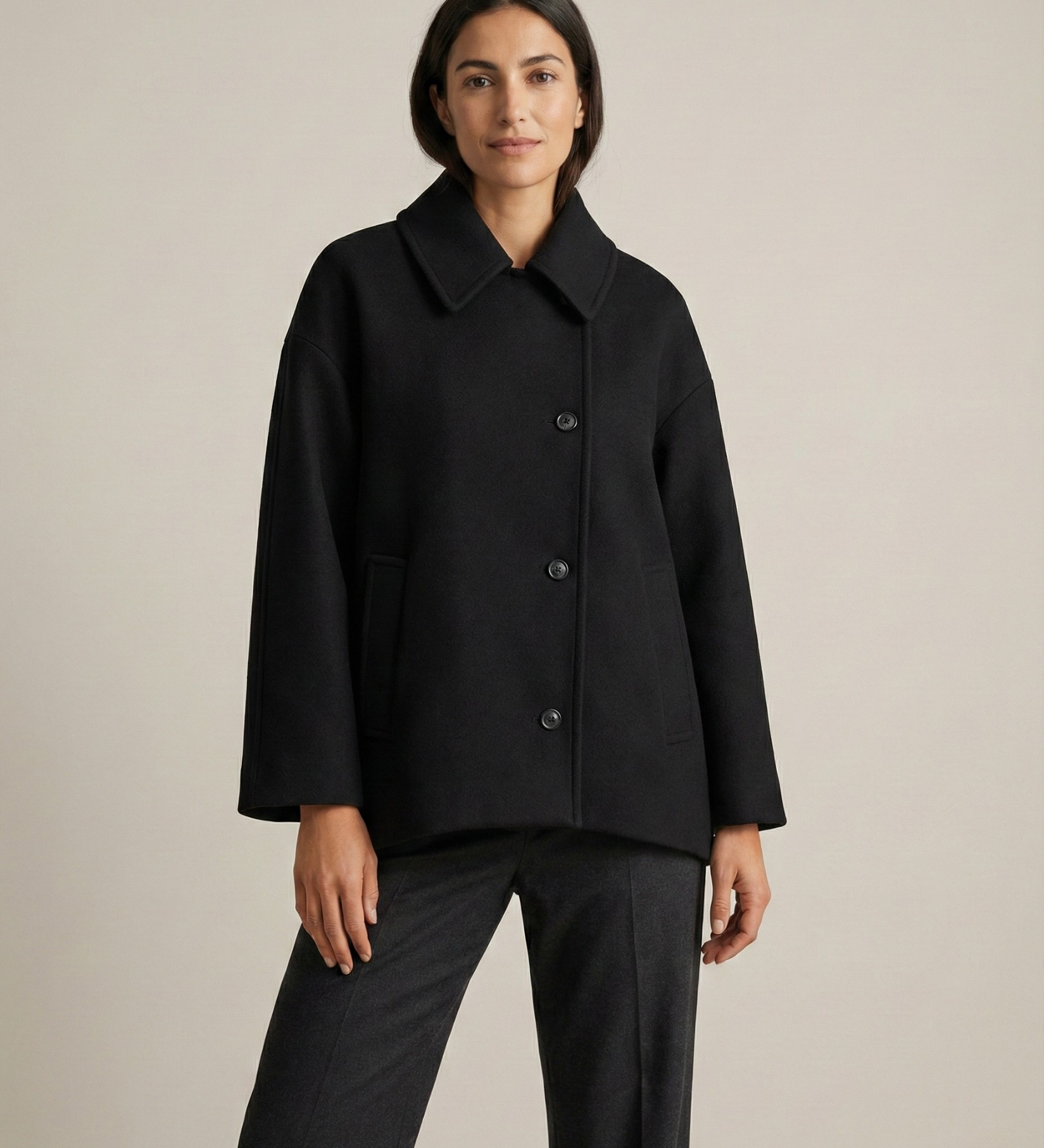 Johana - Abrigo Corto Elegante para Mujer con Diseño Minimalista