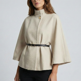 Milagros - Poncho Elegante para Mujer con Cinturón y Corte Estilizador