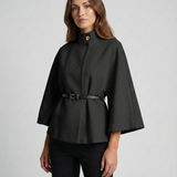 Milagros - Poncho Elegante para Mujer con Cinturón y Corte Estilizador