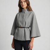 Milagros - Poncho Elegante para Mujer con Cinturón y Corte Estilizador