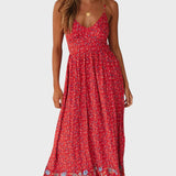 Kiriaki™ - Vestido maxi de flores con tirantes finos