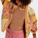 Casey Cárdigan de Punto con Patrón Floral y Ajuste Suelto