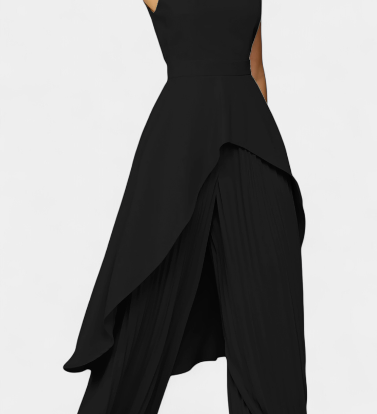 Chrysoula Conjunto Asimétrico con Pantalón Plisado