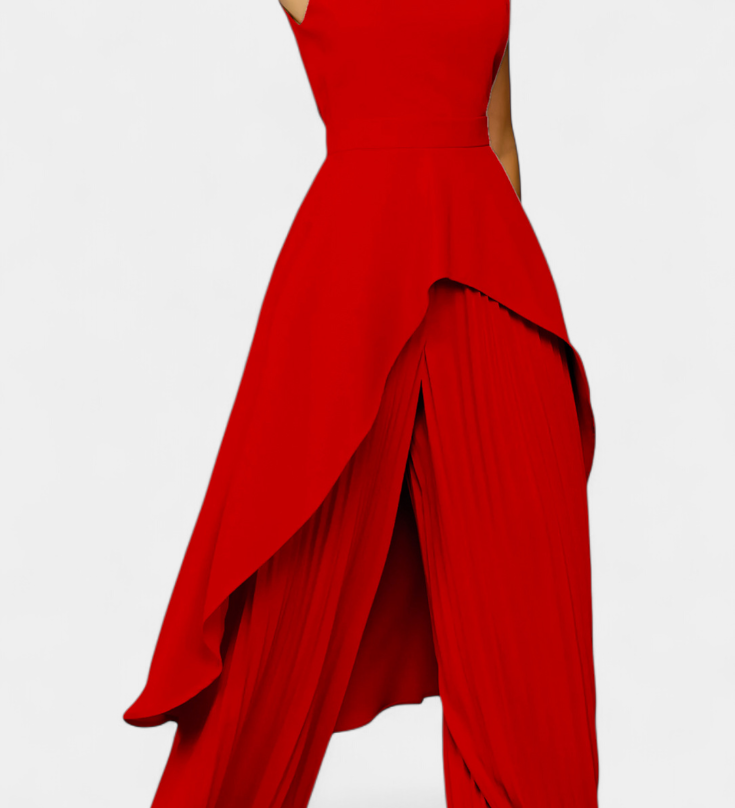 Chrysoula Conjunto Asimétrico con Pantalón Plisado