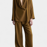 Sue Conjunto de Blazer con Solapa y Pantalones a Juego