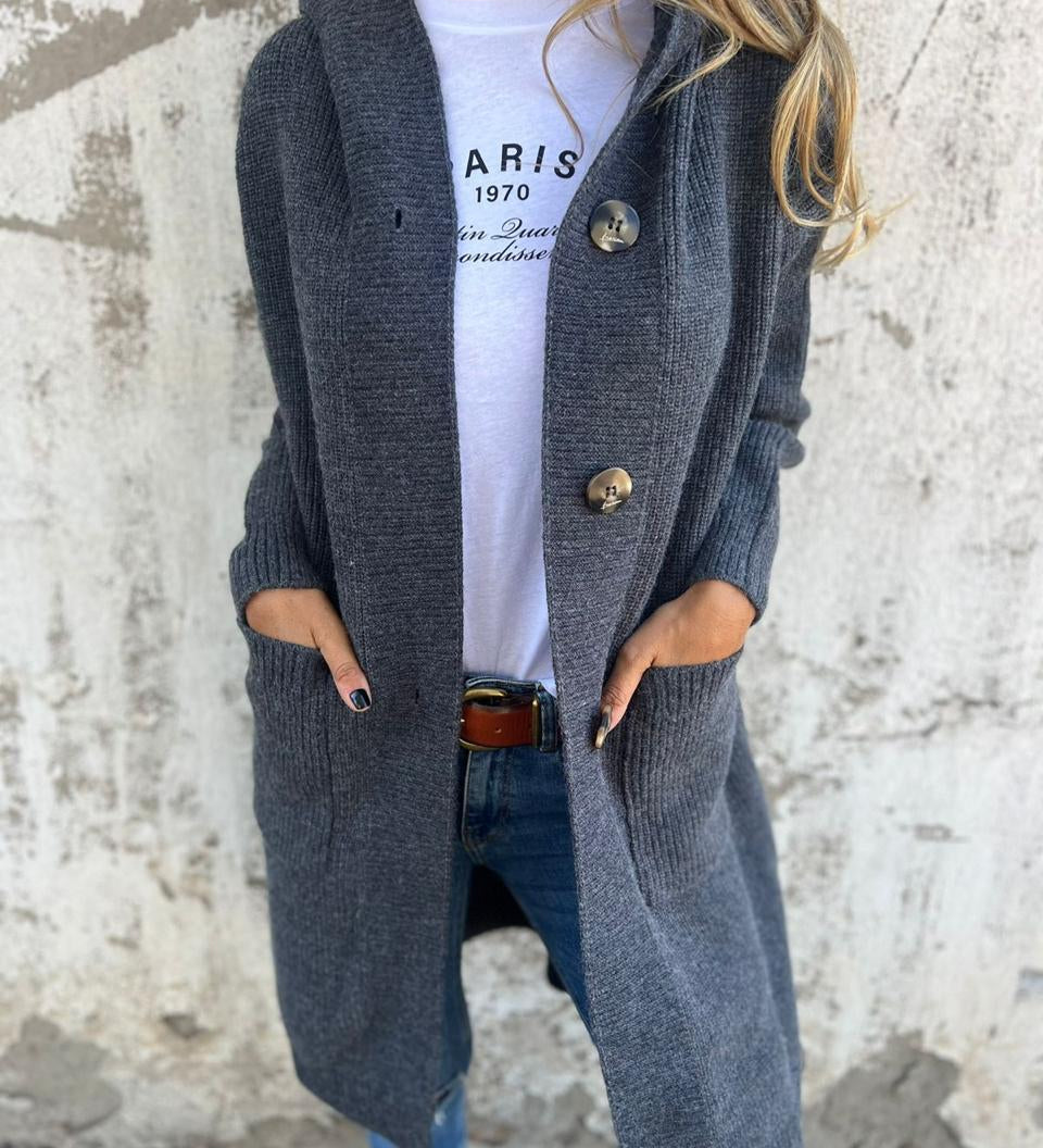Lía María | Abrigo de Punto Largo y Elegante