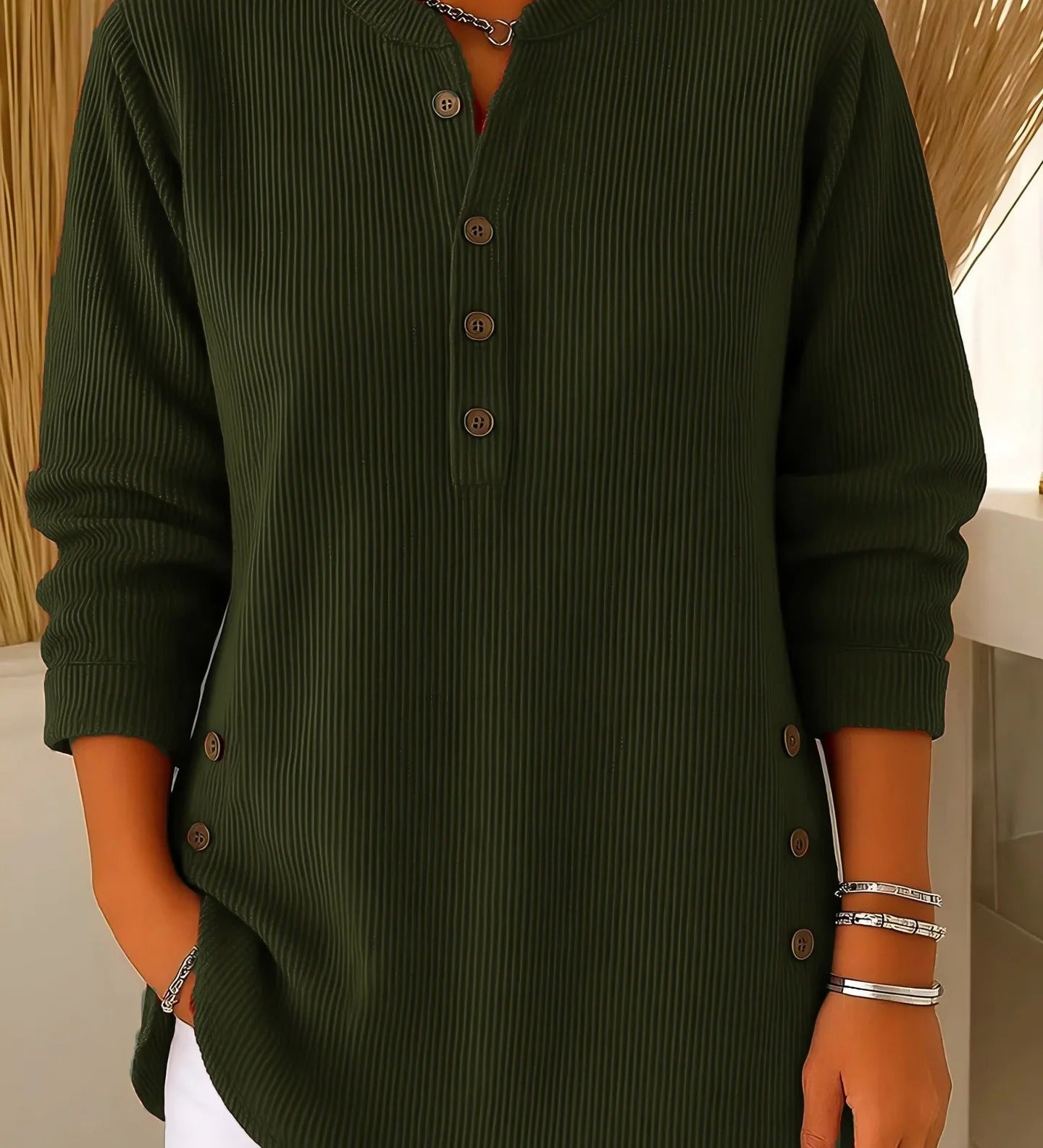 Elise Jersey de Punto Liso con Mangas Largas