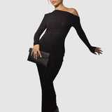 Stoian™ - Vestido maxi brillante