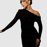 Stoian™ - Vestido maxi brillante