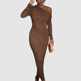 Stoian™ - Vestido maxi brillante