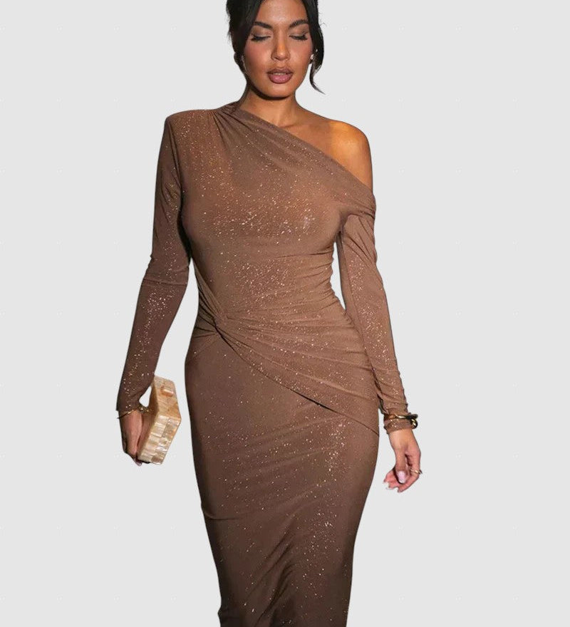 Stoian™ - Vestido maxi brillante