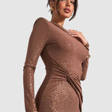 Stoian™ - Vestido maxi brillante