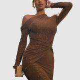 Stoian™ - Vestido maxi brillante